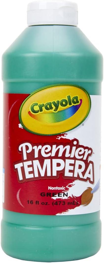 Crayola Premier Tempera Paint For Kids - Green (16oz), Kids Classroom Supplies, Great For Arts & Crafts, Non Toxic, Easy Squeeze Bottle