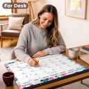 CRANBURY 22x17 Large Desk Academic Calendar 2026-2027, July 2026 to December 2027, 17 x 22 Monthly Deskpad Blotter with Floral Designs, Extra Large Hanging Wall Planner for Teacher, Home or Office