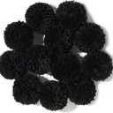 Pack of 12 Yarn Pom Poms for Hats 8CM-3INCH Party Supplies Handmade Art and Craft Decorative Accessories (Black)