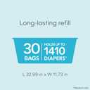 Diaper Genie Easy Roll Refill | 30 Bags Per Refill | Holds Up to 1410 Newborn Diapers | Odor Control | Diaper Pail Refill Bags | Fits Diaper Genie Signature & Platinum Pails (Unscented)