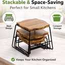 ZENFUN 4 Piece Wood Buffet Risers, Dessert Table Risers Food Display Riser, Pizza Pan Riser, Cupcake Stand & Wood Display Risers, Nesting Food Platter and Plate Holder