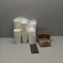 [100 Pack] 12 oz Paper Coffee Cups, Disposable Paper Coffee Cup with Lids, Sleeves, and Stirrers, Hot/Cold Beverage Drinking Cup for Water, Juice or Tea, Suitable for Home, Shops and Cafes