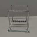 Newtons Cradle Pendulum with 7 Balls, Balance Ball 60+ Sec Swingtime Glass Base Science Physics Gadget for Home and Office