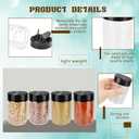 48 Pack 4 oz Plastic Spice Jars with Black Flip Caps and Labels Clear Mini Seasoning Bottles Round Empty Spice Containers for Pepper Herbs Crafts