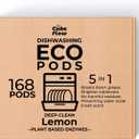 ECO Dishwasher Pods 168 Count, with Glycerin & Enzymes (Protease, Amylase),Dishwasher Detergent Liquid dish pod for Powerful Cleaning, No Pre-Rinse, Fights 24-Hour Dried On Food, Plant-Based