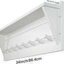 WEBI Coat Rack Wall Mount with Shelf,8 Peg Hooks,34" Long Entryway Wall Shelf with Hooks Underneath for Hanging Coats,Caps,Jacket,Clothes,White