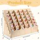 Colingmill Wooden Sticker Display Stand, 36 Curved Pockets for 4'' Stickers