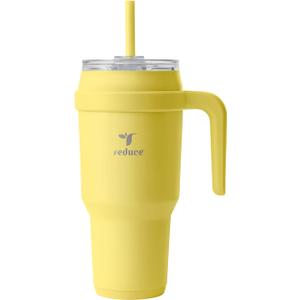 Reduce 24 oz Stainless Steel Tumbler with Handle - Dual-Wall Vacuum Insulated Travel Mug, Sweat-Proof Lid & Reusable Straw - Keeps Drinks Cold for 24 Hrs, Fits Cupholders, Dishwasher Safe -Pina Colada