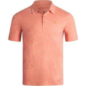 Spyder Mens Golf Polo Shirt - Super Soft Moisture Wicking Athletic Fit Performance Collared Golf Shirts for Men (Sizes: S-XL) (Burnt Orange)