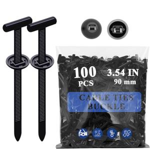 100PCS Nylon Universal Cable Tie Buckle Zip Ties - Heavy Duty Self-Locking Cable Tie Buckles Clips for Car Auto Bumper Fender Repairs, Multipurpose Plastic Fasteners for Automotive Use