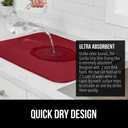 GORILLA GRIP Ultra Water Absorbent Microfiber Dish Drying Mat 2 Pack, Quick Dry Thick Mesh, Slip Resistant Pad for Sink Dishes or Under Rack, Kitchen Counter Accessories, Machine Wash, 18x16 Inch, Red