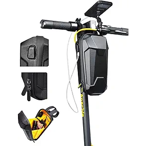 SYNAGY Scooter Handlebar Storage Bag with USB Charging Port, Electric Scooter Front Bags for Ninebot/Hiboy/Okai e Scooter Accessories, Waterproof Hard Shell