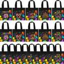 BANBALLON 20 PCS Neon Party Favor Bags Glow Birthday Party Supplies Glow in the Dark Party Glowing with Me Goodie Bags for Neon Theme Birthday Party Let's Glow Party Supplies
