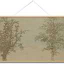 VIYYIEA Extra Large Wall Art Canvas 36x54 Inch Vintage Tree Landscape Wall Decor Oversized Nature Sketch Artwork for Living Room Bedroom Sofa Wall