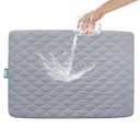 Pack and Play Sheets Mattress Pad Protector Fitted Waterproof Playard Mattress Cover, Compatible with Graco Pack n Play & Dream On Me & Pamo Babe, Playpen/Playard Sheet Quilted, Gray, 39" x 27"