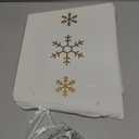 Metal Christmas Tree Collar with 3D Snowflake Authentic, Hexagon Heavy-Duty Iron Tree Base Cover for Pencil Tree, Tree Ring, Tree Skirt for Xmas Decor (Cream with Gold Flakes)