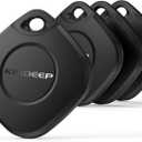 Air Tracker Tag 4 Pack: Bluetooth Item Finder with Apple Find My APP (iOS Only), Item Locator for Keys Finder, Luggage Tracker, Bags Wallets Tracking, IP67 Waterproof Smart Tag (Gray-Black)