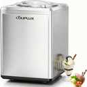 COUPLUX 2.64 Qt Ice Cream Maker, Upgraded Fastest 250W Compressor Fully Automatic Ice Cream Machine with No Pre-Freezing, 2H Keep Cool, LCD Display & Timer, All Stainless Steel