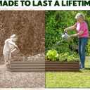 Plant & Plot Galvanized Raised Garden Beds Outdoor // 8×4×1 ft Planter Raised Beds for Gardening, Vegetables, Flowers (Dark Wood Grain) // Large Metal Garden Box // Patented Tool-Free Design