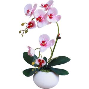 Forlaoers 17" White Fake Orchid in Vase Artificial Orchids That Look Real with Pot Artificial Flowers for Home Decor Indoor Office Bathroom Decoration Table Centerpieces, A8:white B Orchid With Vase