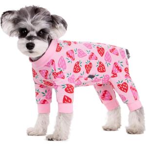 Surgery Recovery Suit for Small Dogs, Onesie for Surgery Female Dogs, Small Dogs Pajamas Long Sleeve, Abdominal Wound Bandages Surgical Suit, Dog Cat Recovery Suit for Shedding Skin Disease, Large