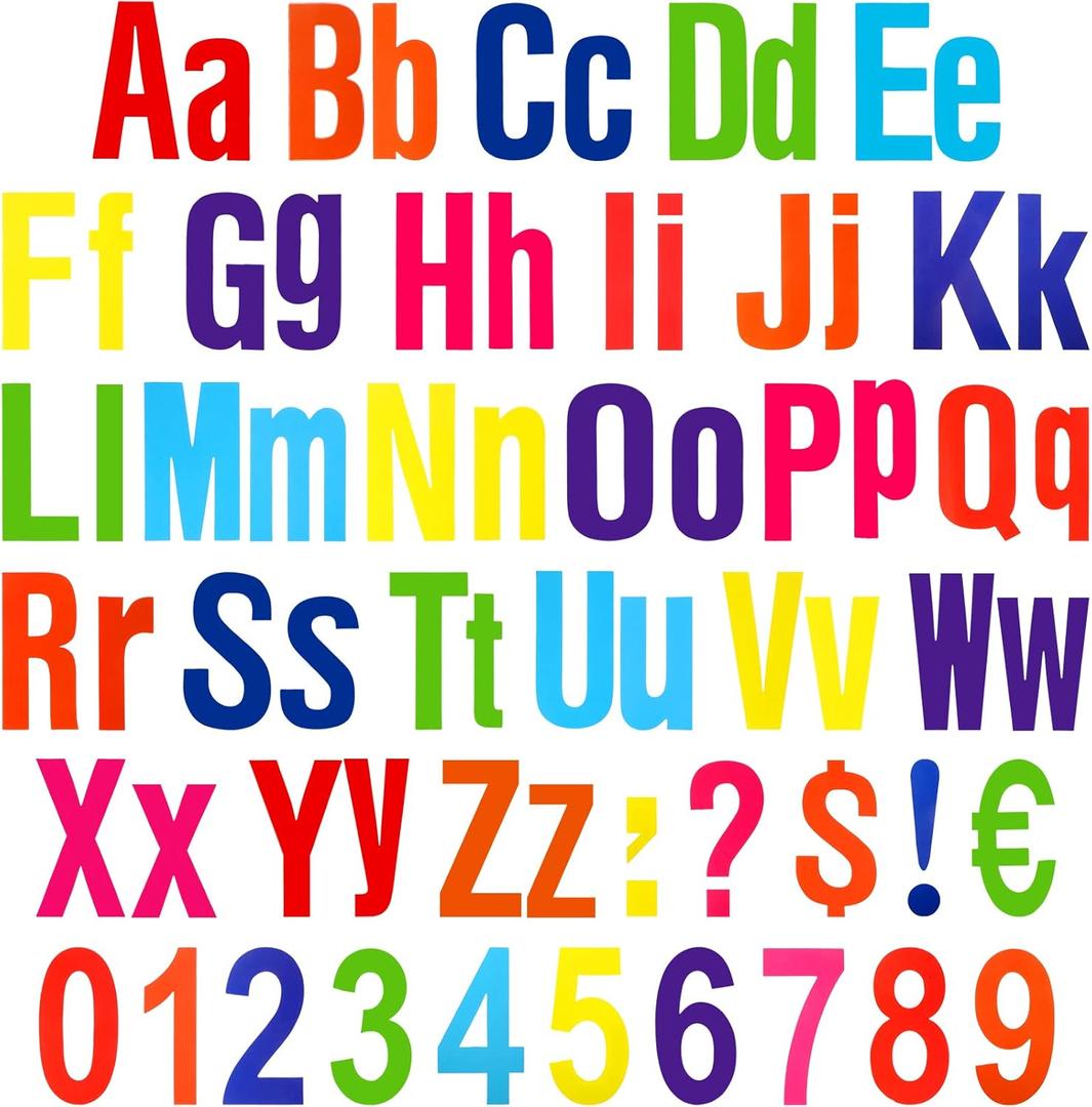 134 Pcs 5 Inch Bulletin Board Letters Colorful Alphabet Letters Numbers and Punctuation Cutouts Letters for Bulletin Board Wall Set for Display Board Chalkboard(Rainbow)