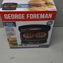 George Foreman 4-Serving Removable Plate Electric Grill and Panini Press, George Tough Non-Stick Coating, Drip Tray Catches Grease, Black