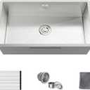 MAYESAR 27" Undermount Stainless Steel Kitchen Sinks, 27 x 18 Inch 16 Gauge Single Bowl Kitchen Sink, Honeycomb Embossed Design Prevents Scratches and Wear, with Accessories