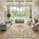 Amada Vintage Washable Area Rug,8'x10',Beige/Cream
