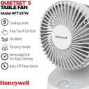 Honeywell QuietSet 5 Oscillating Table Fan, White Personal and Small Room Fan with Quiet Operation and 5 Levels of Power and Sound