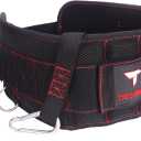 Heavy Duty Dip Belt With Chain - Weighted Pull Up Belt for Workout (Black&Red)