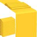 10 Pack Wedding Satin Yellow Table Runners 12 X 108 Inches Table Runner for Party Birthday Banquet Bridal Shower Baby Shower Engagement Tables Decorations - Yellow