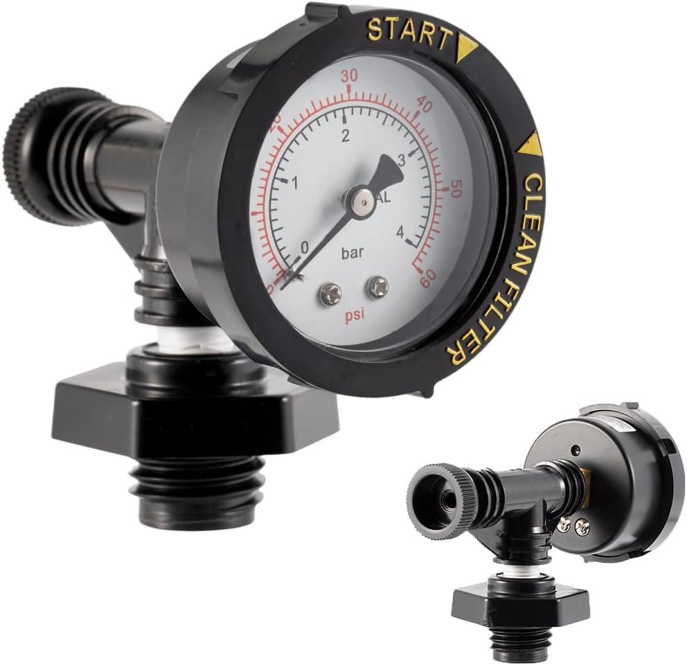 Replacement 24850-0105 Air Relief Valve & Pressure Gauge Assembly for Sta-Rite System 3 Pool & Spa Cartridge Filters - Durable Brass Valve & Dial Gauge for SM, SD, SS Series Models 