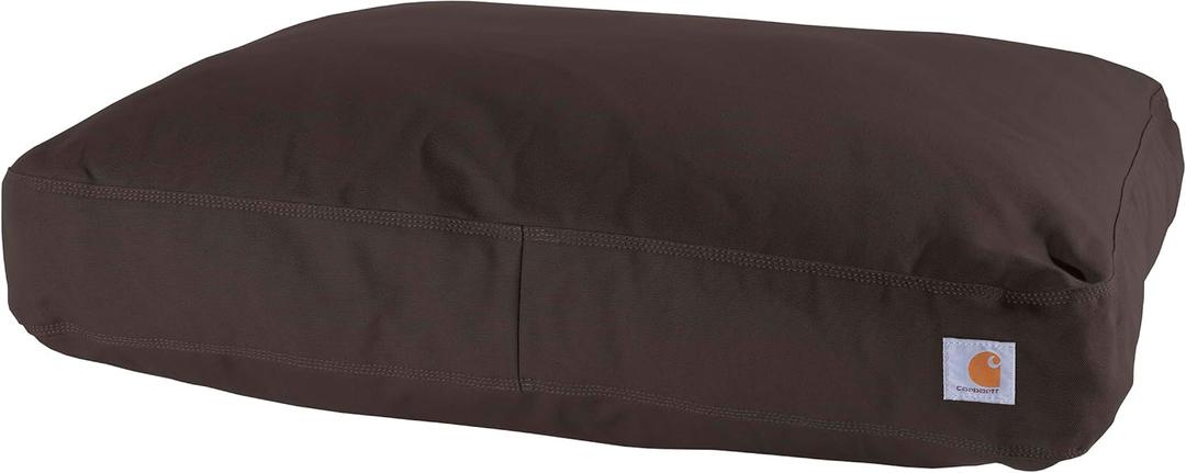Carhartt Durable Canvas Pet Bed, Water Resistant Firm Duck Dog Bed, Dark Brown, Large