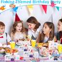 24 Sets Fishing Party Favors Candy Mini Tackle Boxes with 48 Red White Floater &Thank You Cards for Fishing Theme Party Supplies and Decorations