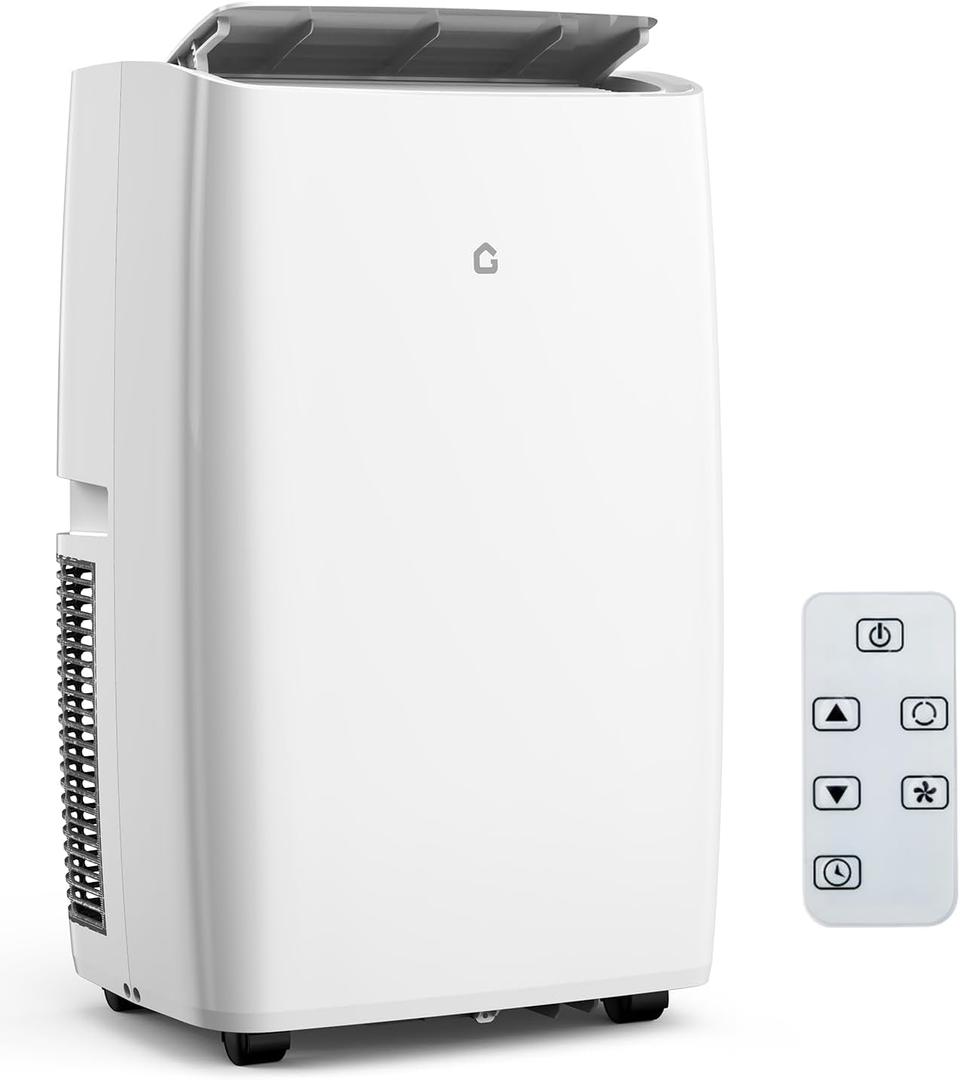 12000 BTU Portable Air Conditioner Cools 550 Sq.Ft, 3-in-1 Portable AC Unit Fan Dehumidifier, Drainage-free Cooling with Remote Control, Sleep Mode/24H Timer/Auto Swing/48 dB Sleep Quiet