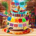 Hooqict 33Pcs Fiesta Cake Decorations Set with Mini Papel Picado Banner, Serape Ribbon, Cactus, Taco and Flower Mexican Cake Toppers & Cupcake Toppers for Cinco de Mayo Mexican Theme Party Decorations