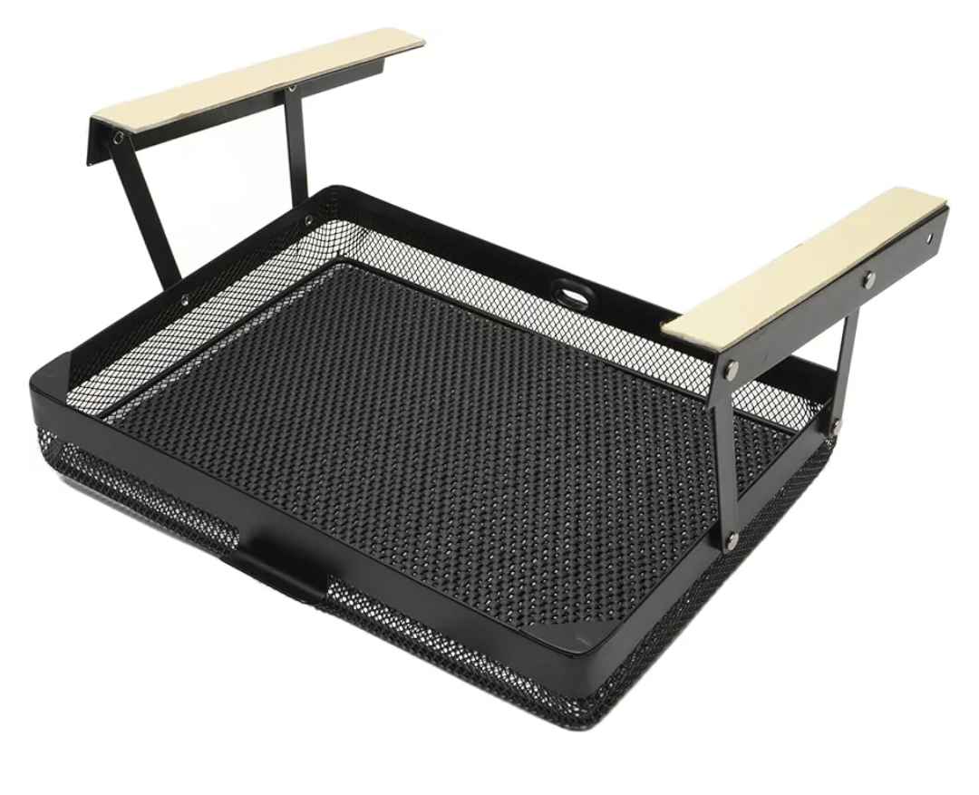 Everything Keeper - Organizer for Home, Kitchen, Bathroom, RV, Small Spaces - Storage Organizers - Compact Metal Basket - Under Cabinet Holder - Easy Install - Holds Strong - 13 x 10 x 2.5 in - Black
