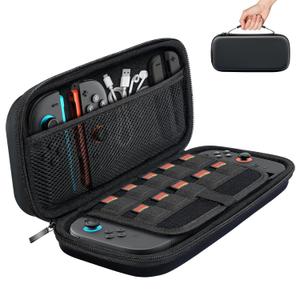 TiMOVO Carrying Case Compatible with Nintendo Switch 2, Travel Carry Case with 10 Game Cartridges & Pocket, Protective Portable Hard Shell Pouch for Switch 2 Console & Accessories, Black