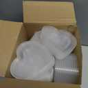 CHENGU 50 Sets Heart Shaped Disposable Shot Cups with Lids Slime Containers Plastic Cups 1.55 oz Small Condiment Containers Clear Dipping Sauce Bowls, for Sauces, Samples, Craft