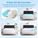 Dual Layer 5 Inch King Size Memory Foam Mattress Topper, 3 Inch Quilted Top Mattress Pad Cover and 2 Inch Cooling Gel Foam, Medium Firm for Back Support Pain Relief
