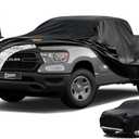 Kayme Truck Cover Custom Fit Dodge Ram 1500(1994-2001) Quad/Extended Cab Long Bed. Full Exterior Heavy Duty Outdoor Pickup Truck Car Cover Waterproof All Weather.Car Tarp for Wind Sun Dust Protection. (PE-Black)
