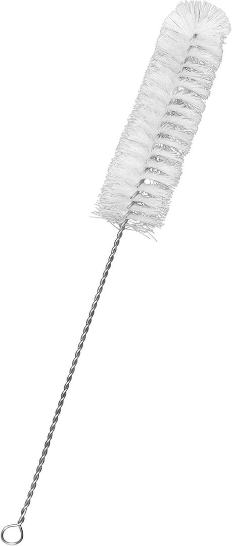 EISCO Nylon Cleaning Brush with Fan-Shaped End, 15" - Twisted Stainless Steel Wire Handle - Ideal for 1.6" - 2" Diameter Glassware, Beakers, Test Tubes, Cylinders, Flasks, Cups, Jars, Vases