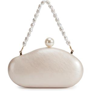 Huralona Acrylic Evening Clutch Purses for Women Shell Handbag Chic Clutch Bag With Baroque Irregular Pearl Chain Strap Huralona Acrylic Evening Clutch Purses for Women Shell Handbag Chic Clutch Bag With Baroque Irregular Pearl Chain Strap