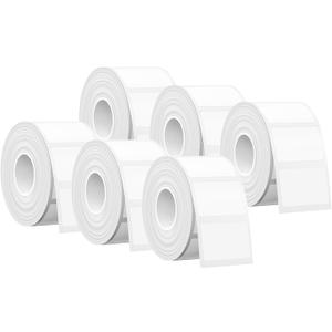 SUPVAN T50M Series Label Maker Tape, 6 Rolls 1.18'' 0.78'' (30mm 20mm) 360 Labels/Roll Genuine Laminated Thermal Label Tape, Waterproof Oilproof Highly Adhesive Auto Detect Labels, Black on White