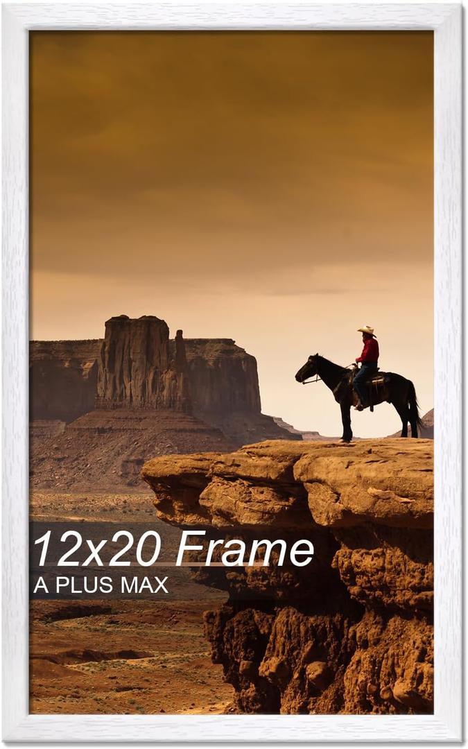 A PLUS MAX 12x20 Picture Frame White Light Weight Wall Mount
