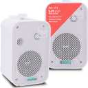 Pyle - Indoor / Outdoor Waterproof Speaker System - 5.25 Inch Pair of Weatherproof Wall/Ceiling Mounted Speakers with Heavy Duty Mesh Covers, 200 Watts RMS, Universal Mount - PDWR40W (White)