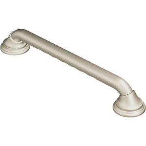 Moen Home Care Bathroom Safety Designer24 Inch Handicap Grab Bar for Bathtub and Shower with Curled Grip, Elderly Assistance Product, Brushed Nickel, LR8724D3GBN