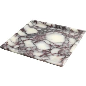 Natural Marble Tray, Coffee Table, Food, Fruit, Paper Cup, Cake Display, Coffee bar, Family Gatherings, Seasonal Holiday Decoration Tray(Viola-Square-9.8"x9.8"x0.7")