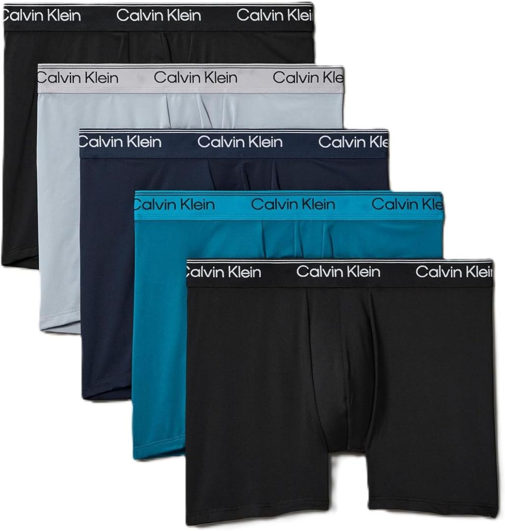 Calvin Klein Men's Micro Stretch 5-pack Boxer Brief (2 Black, 1 Teal Marine, 1 Shoreline, 1 Sleet) S